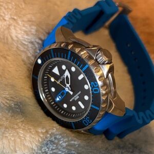Hands Need Repair- Nautica A18631G Men’s Blue Silicone Strap Pro Diver Watch